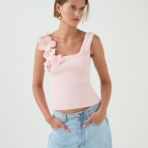 Aje Splendour Flower Knit Tank